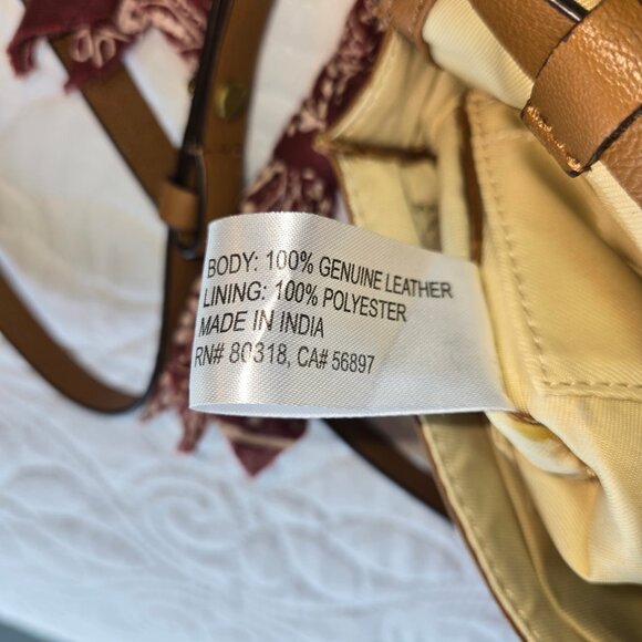 Lucky Brand Light Brown Leather Purse and/or Clutch with Decorative Tassel - Picture 9 of 16